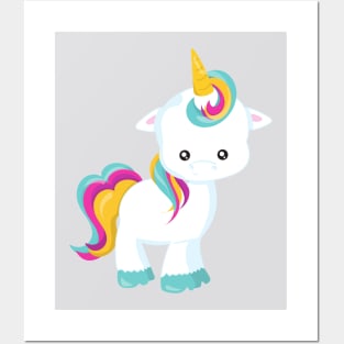 Little Unicorn, Cute Unicorn, Magic Unicorn Posters and Art